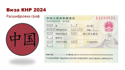 Виза КНР 2024 | Расшифровка граф